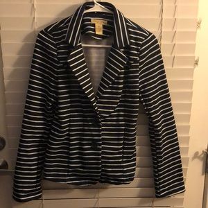 Navy and White Striped Blazer